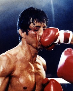 Sylvester Stallone apanha em "Rocky 4"